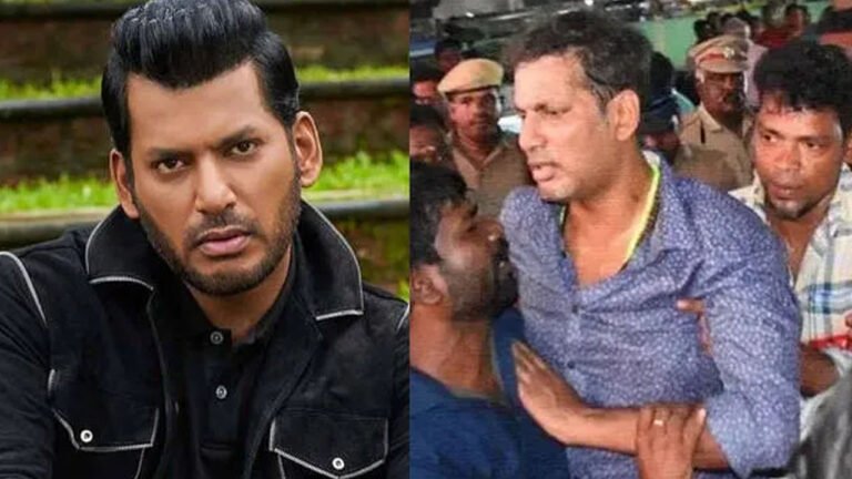 പൊതുവേദിയിൽ എത്തിയ നടൻ വിശാൽ ബോധരഹിതനായി വീണു