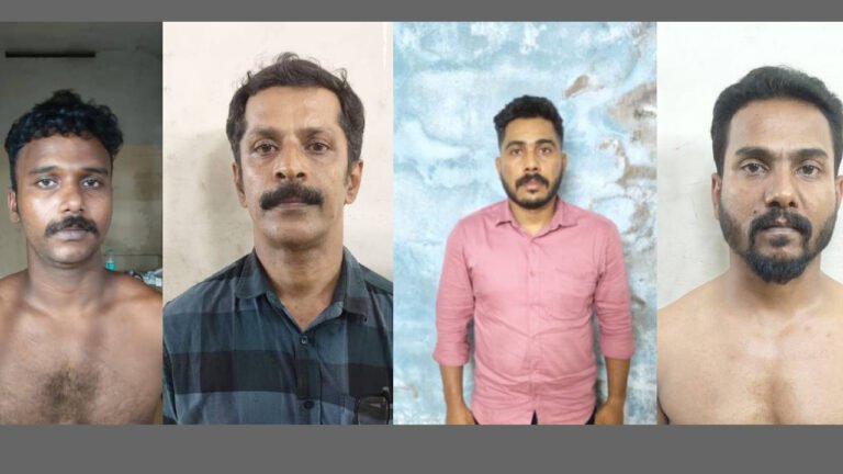 അതിഥി തൊഴിലാളി ക്യാമ്പിലെത്തി പണവും മൊബൈലും കവർന്നു; എക്സൈസ് ഉദ്യോഗസ്ഥരടക്കം നാല് പേർ അറസ്റ്റിൽ